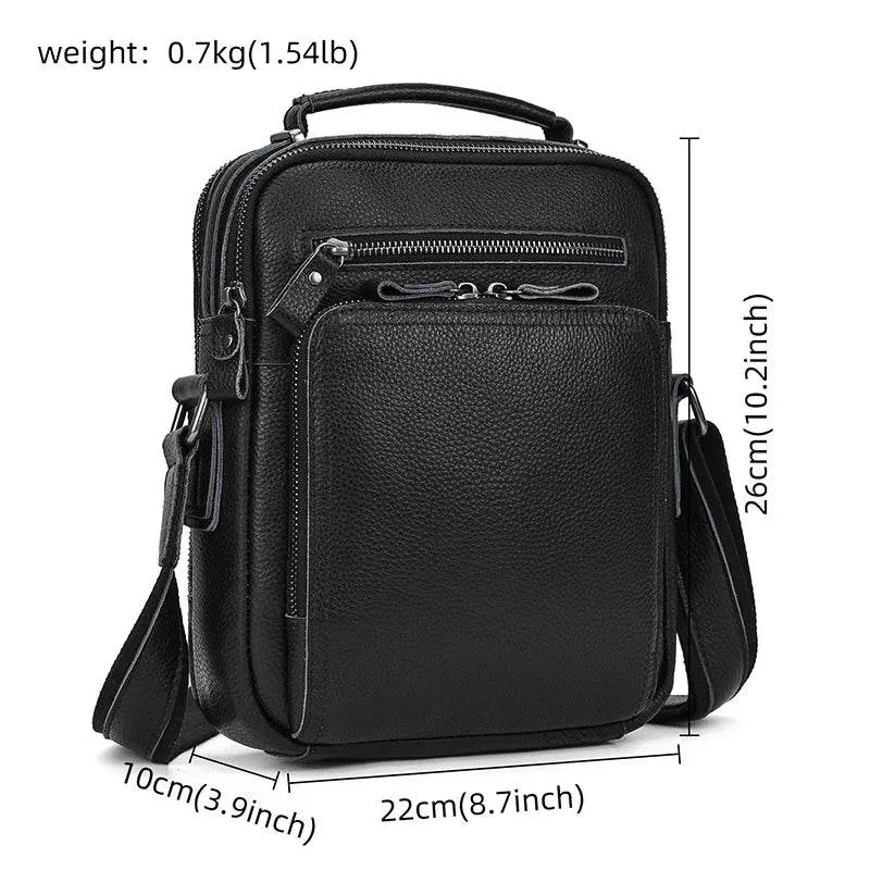 Durable Leather Messenger Crossbody Bag for Men