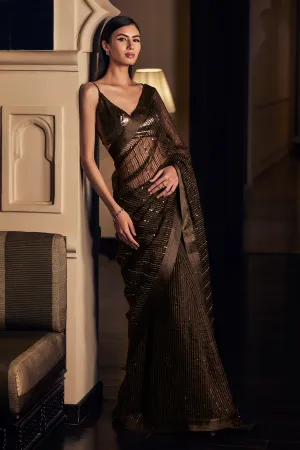 Earth Grey Handloom Saree and Blouse