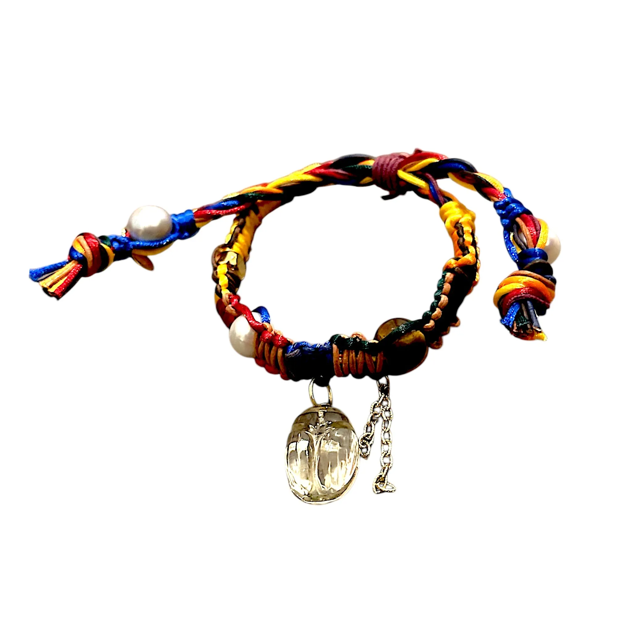 EARTHY GLOW SCARAB ROCKER BRACELET