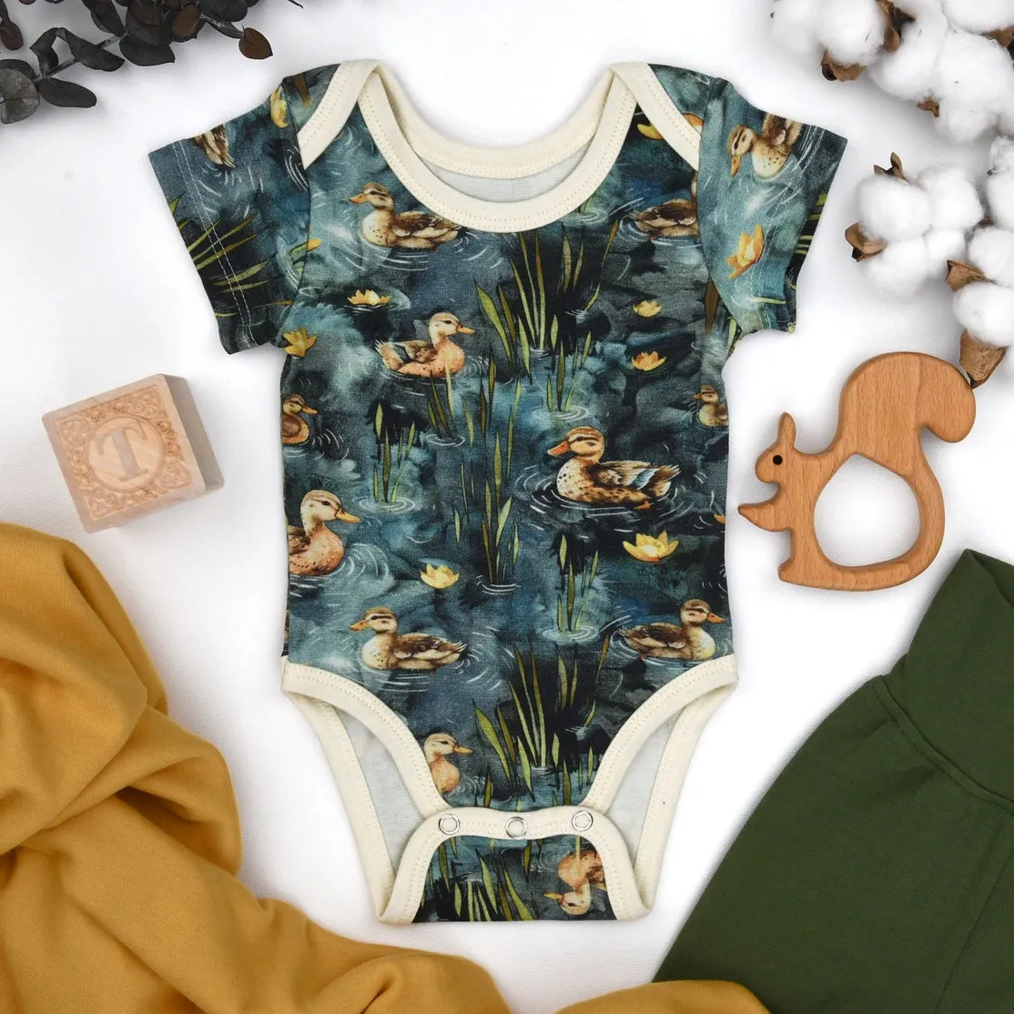 Earthy - Organic Cotton Bodysuit - Harbor