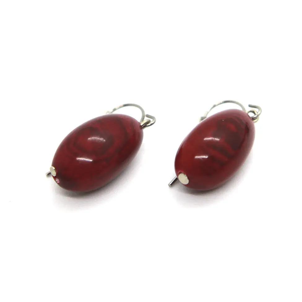 Earthy: Red Tagua Heart Pendant Necklace Set