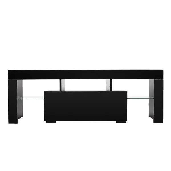 Elegant Household Decoration LED TV Cabinet with Single Drawer Black