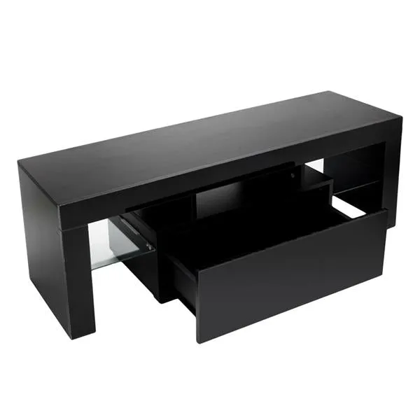 Elegant Household Decoration LED TV Cabinet with Single Drawer Black