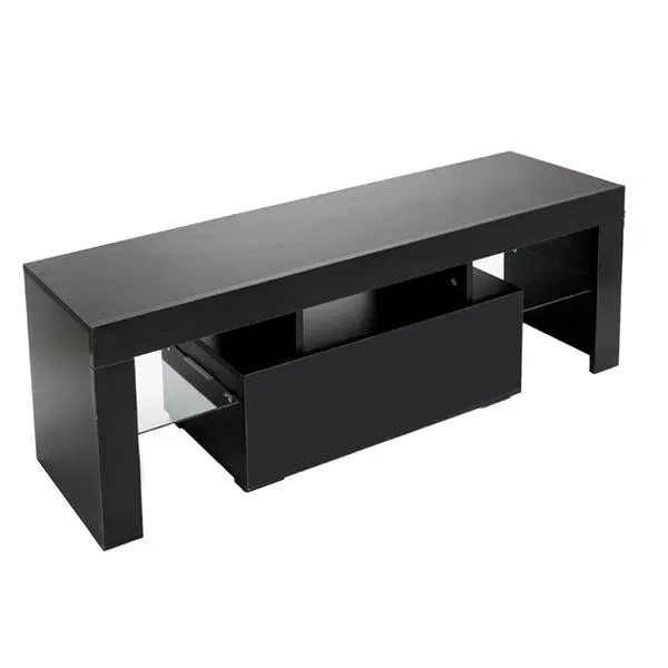Elegant Household Decoration LED TV Cabinet with Single Drawer Black