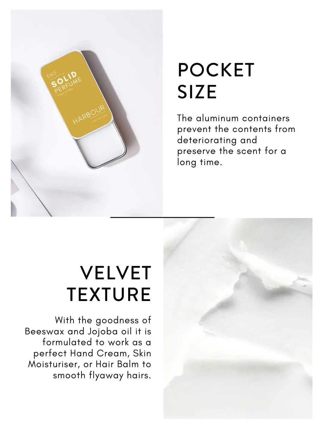 EM5™ Harbour | Solid Perfume for Men | Alcohol Free Strong lasting fragrance | Fruity Fresh Tropical | Goodness of Beeswax   Shea Butter