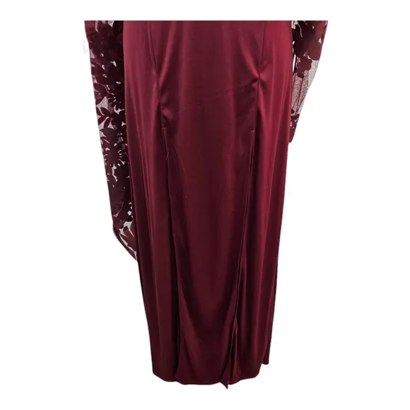 EUC Luxxel Maxi Formal Velvet Gown Feminine Romantic Fairy Wine  Small