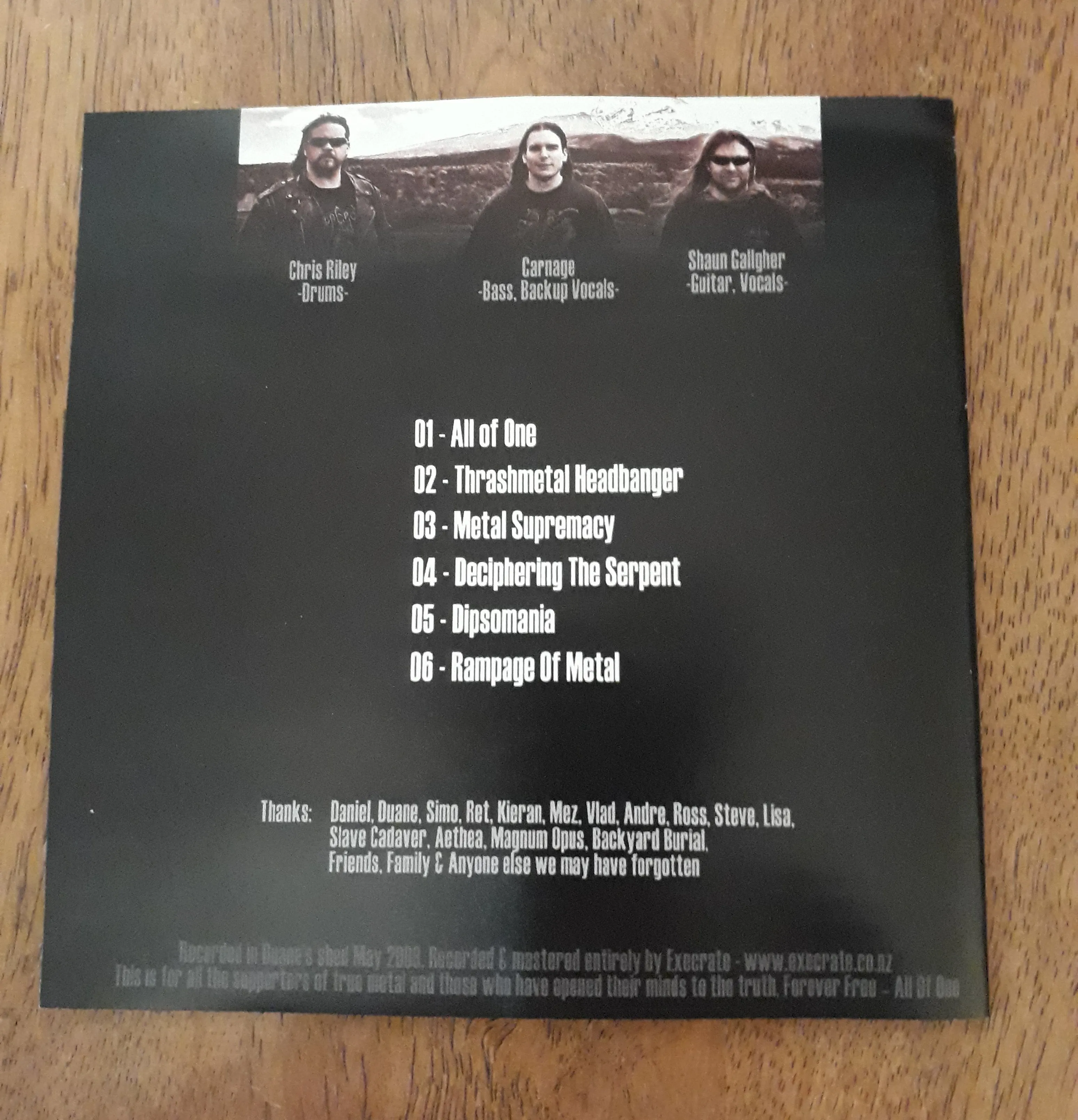 EXECRATE (NZL) - 2008 - All Of One CD
