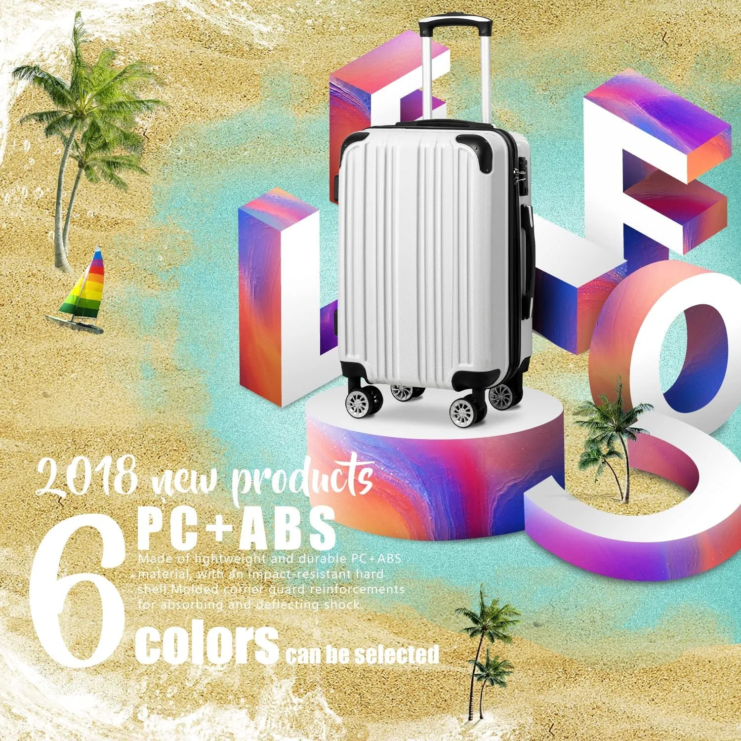 Expandable Luggage (only 28") Carry-On Luggage PC ABS Spinner 20in 24in 28in