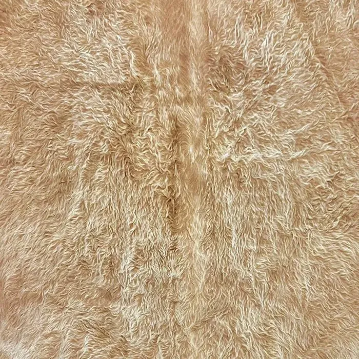 Extra Large Beige Cowhide Rug Size 6.9 x 7.5 ft---5010