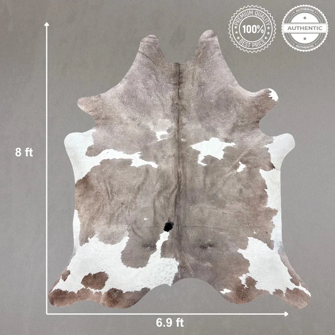 Extra Large Cowhide Rug Size 6.9 x 8 ft---5078