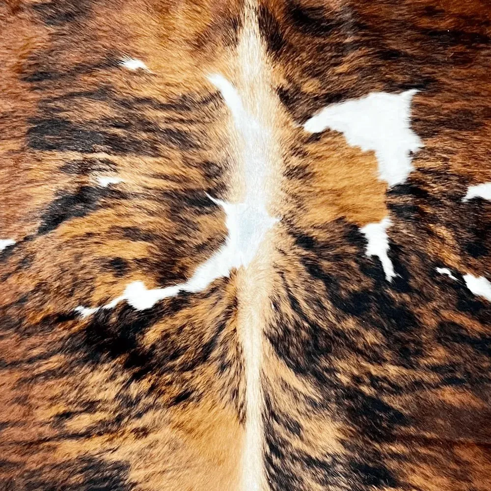 Extra Large Tricolor Cowhide Rug Size 7.11 x 7.7 ft---5083