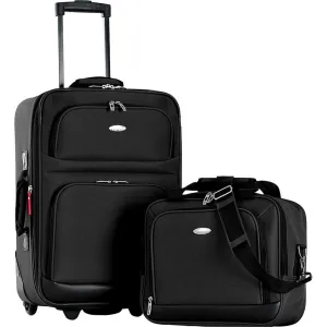famous lets travel 2 piece carry on luggage set -