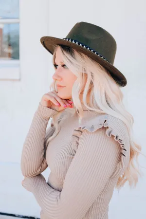 Fancy Fun Fedora Hat - Olive
