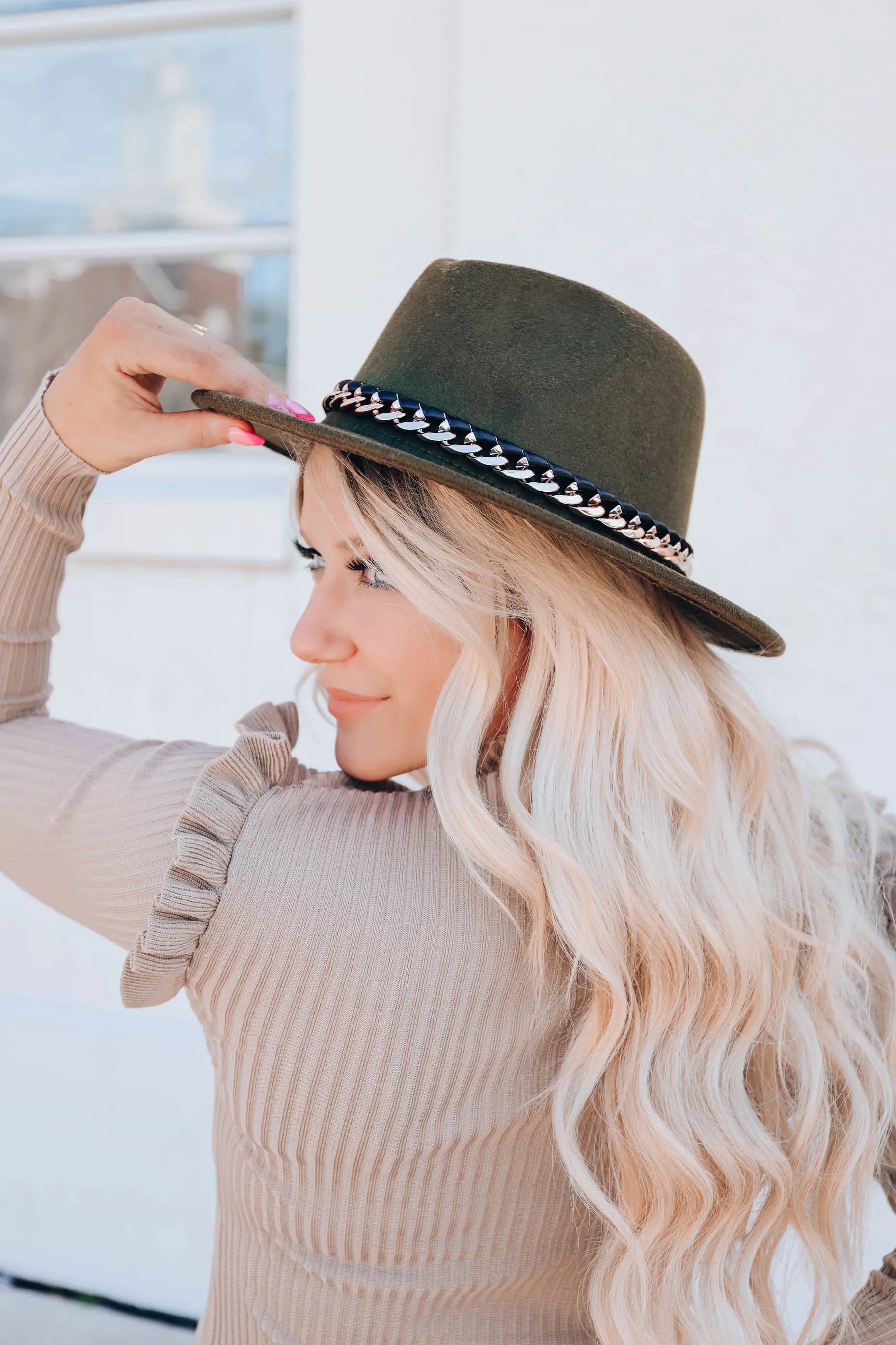 Fancy Fun Fedora Hat - Olive