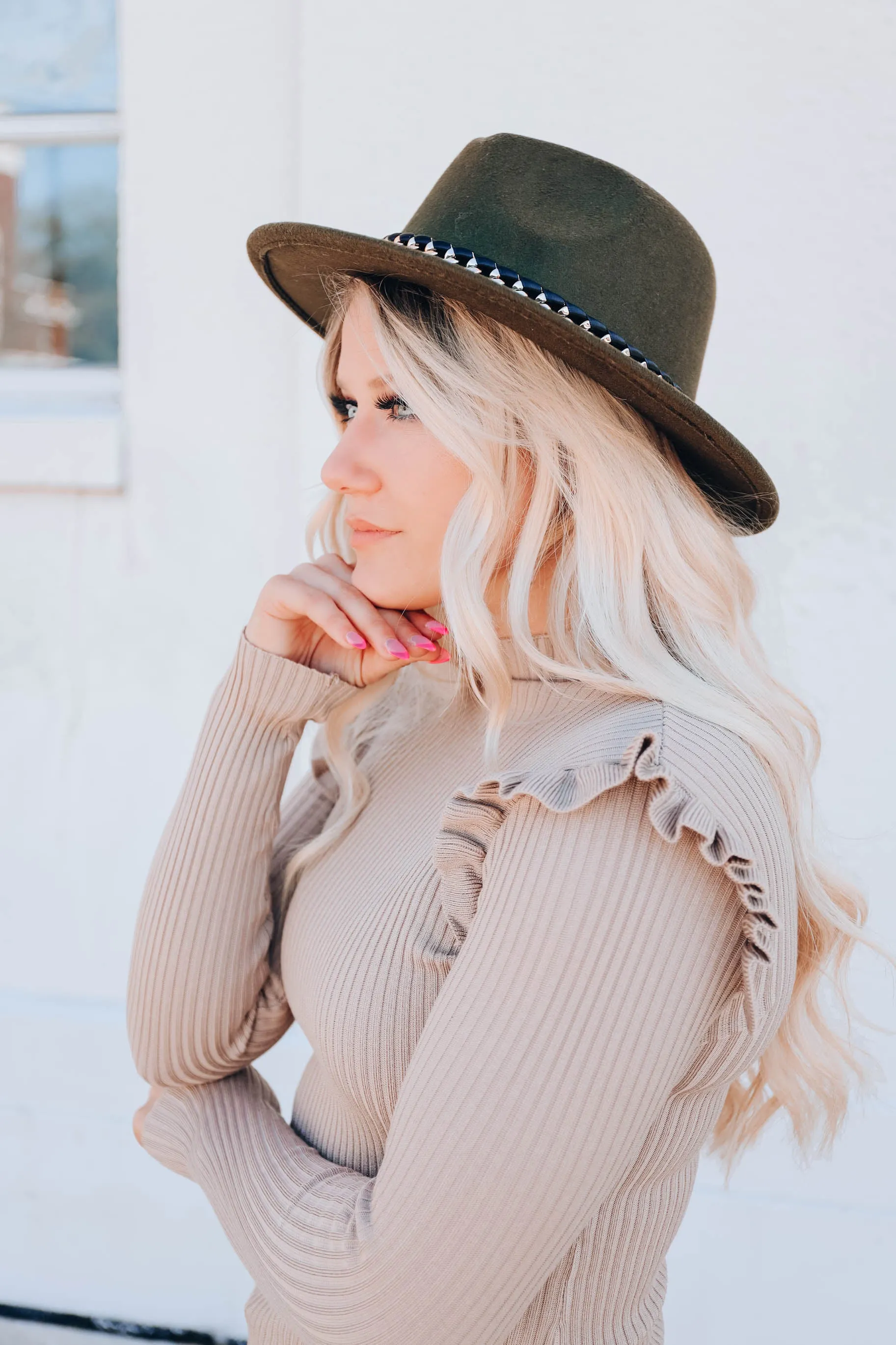 Fancy Fun Fedora Hat - Olive