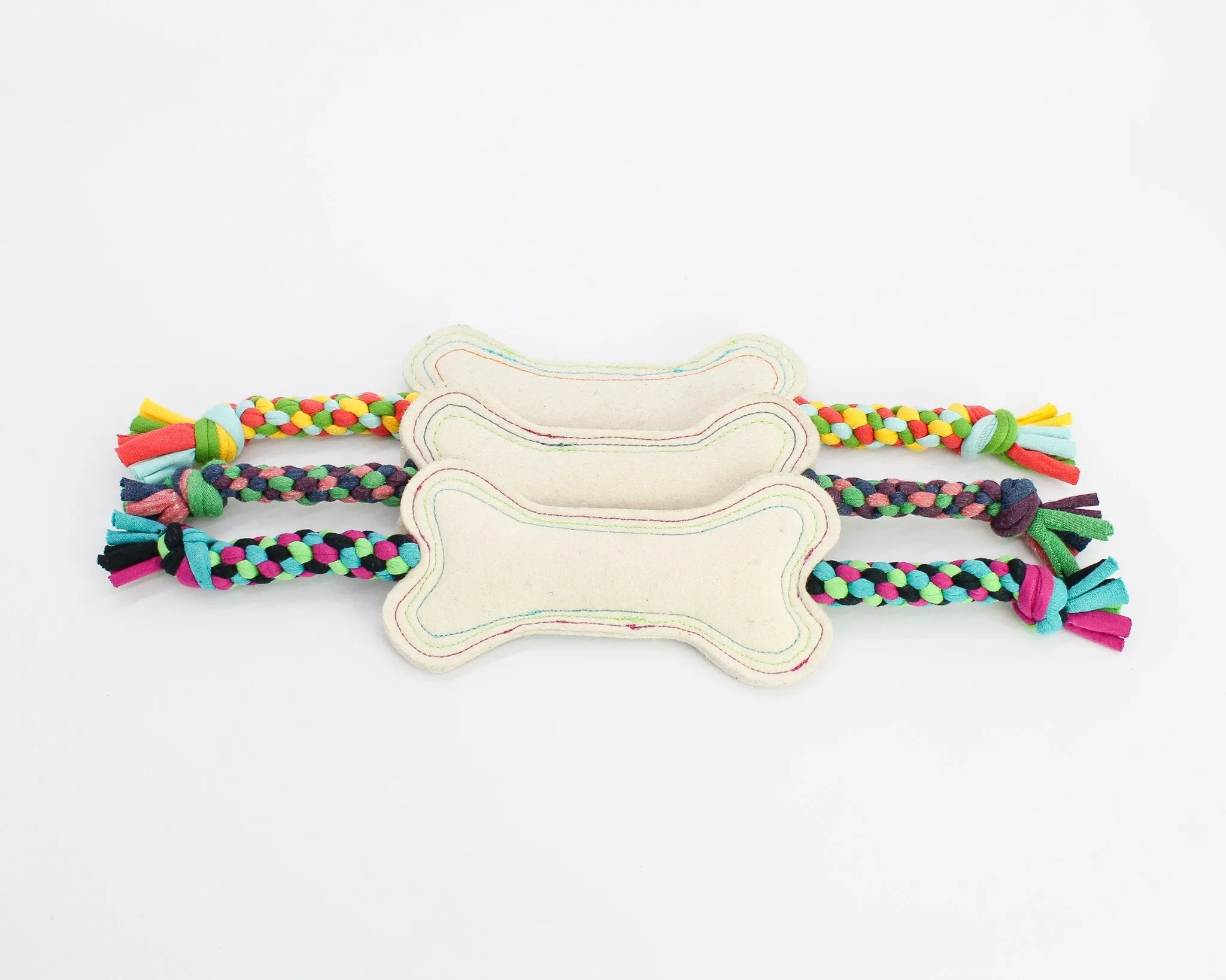 Felt Dog Bone Pull Toy