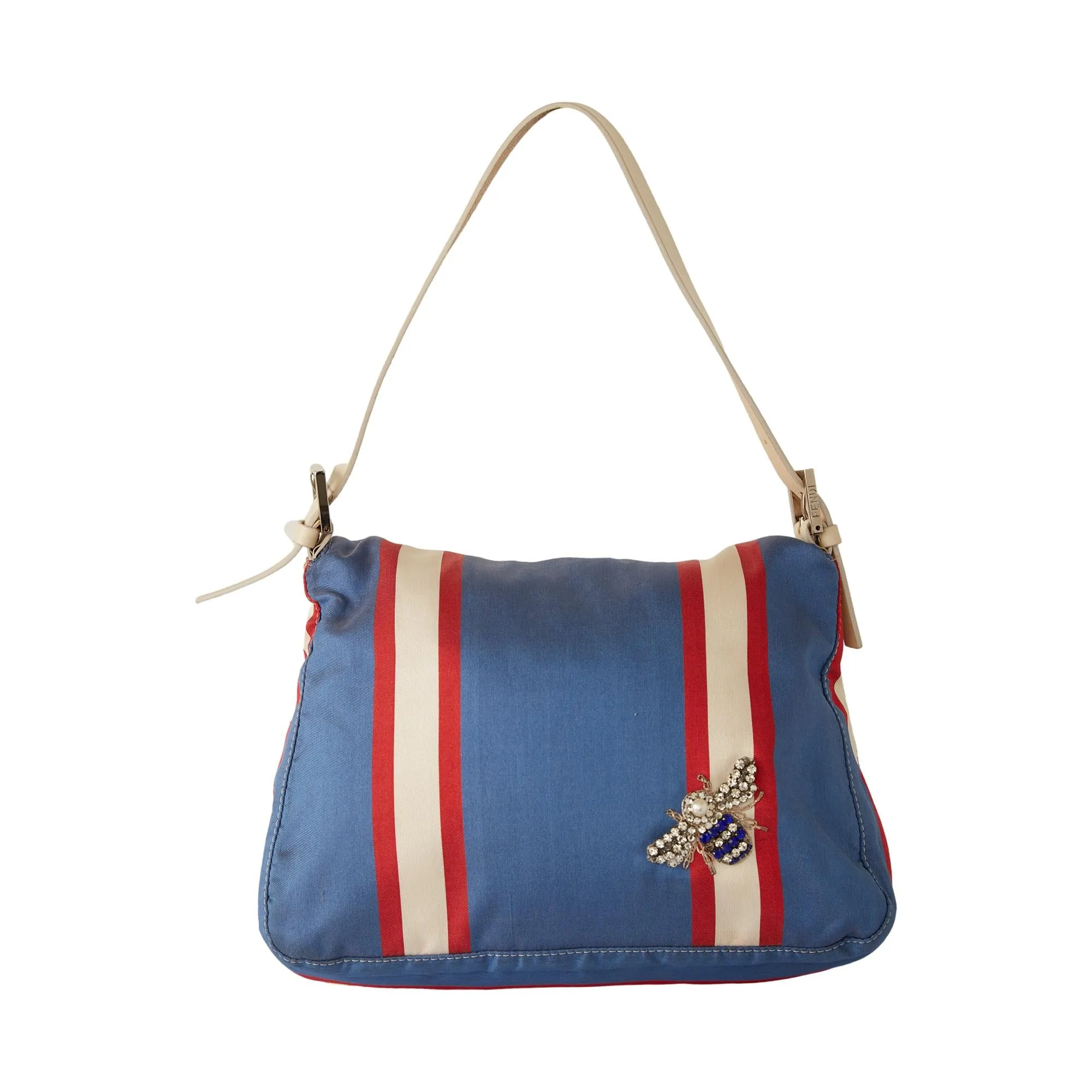 Fendi Blue Rhinestone Dragonfly Mama Baguette