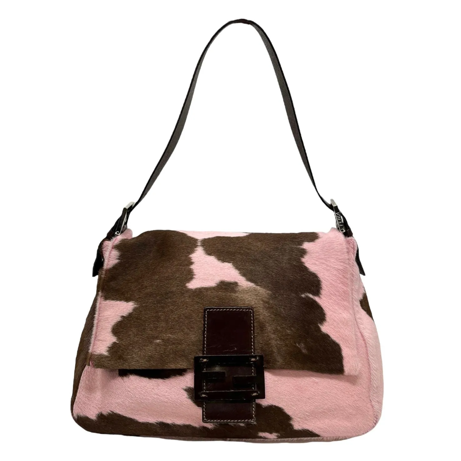 Fendi Pink Cow Print Mama Baguette