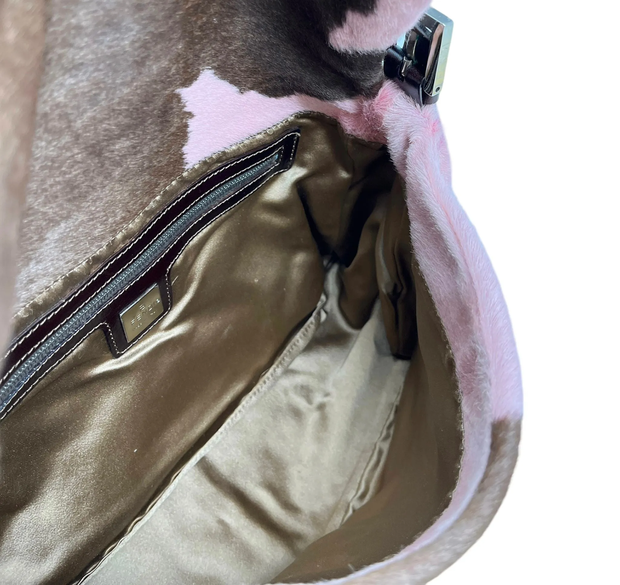 Fendi Pink Cow Print Mama Baguette