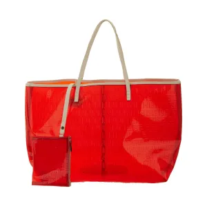 Fendi Red Logo Vinyl Jumbo Tote