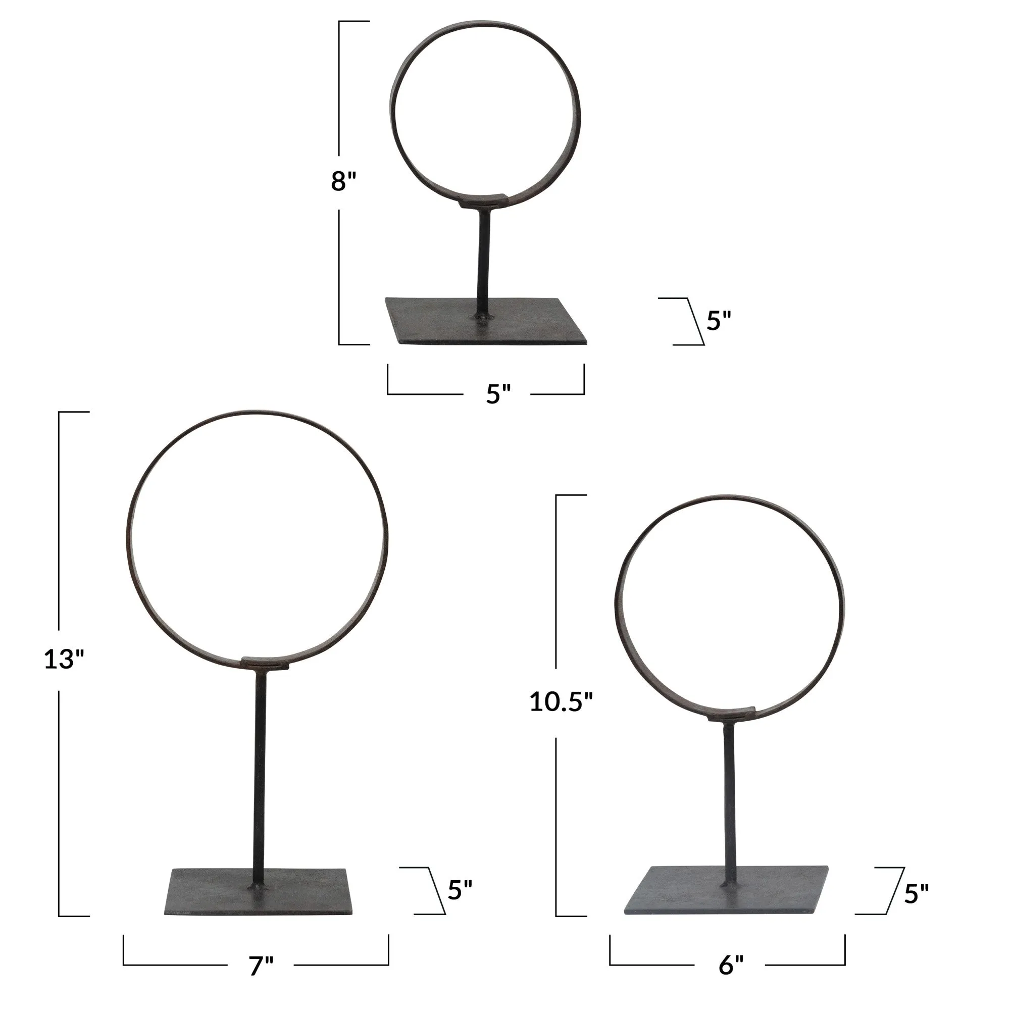 Found Metal Rings On Stand Set/3
