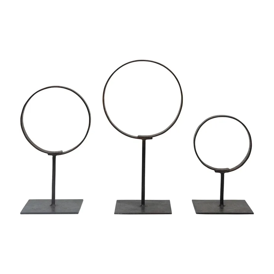 Found Metal Rings On Stand Set/3