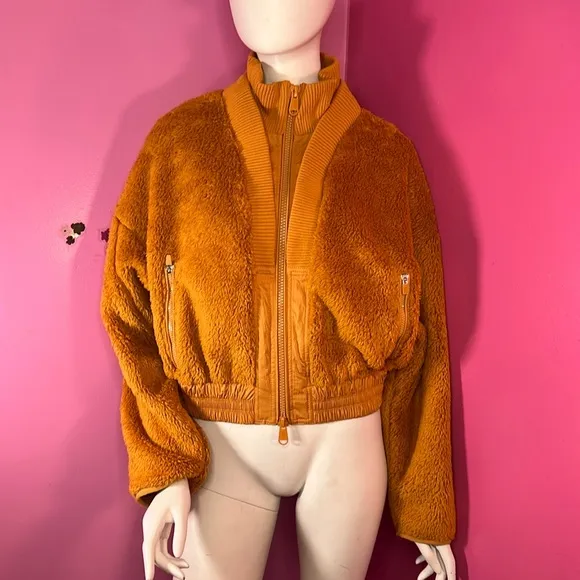 Free People Gear Up Sherpa Jacket burnt orange size small and medium
