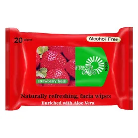Fresh Ones Strawberry Fresh Facial Wipes 20 Wipes