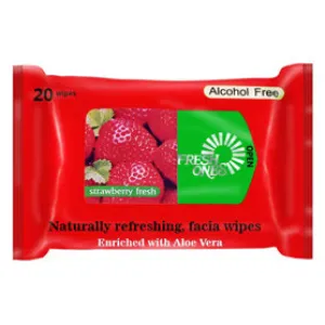 Fresh Ones Strawberry Fresh Facial Wipes 20 Wipes