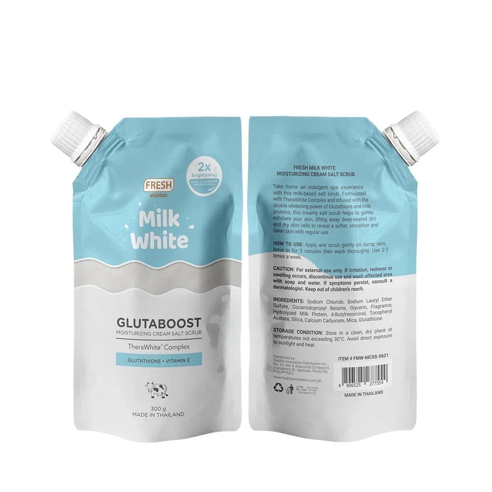 Fresh Skinlab Milk White Glutaboost Moisturizing Cream Salt Scrub 300g (exp 08/2024)