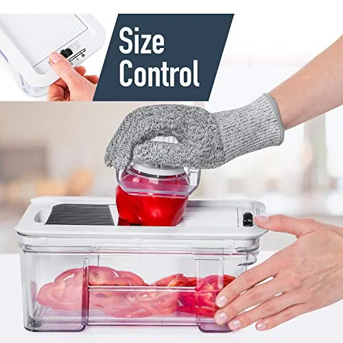 Fullstar All-in-1 Vegetable Chopper, Mandoline Slicer & Cheese Grater | Multi Blade French Fry Cutter & Veggie Dicer | Includes Bonus Handheld Spiralizer & Kitchen Gadgets