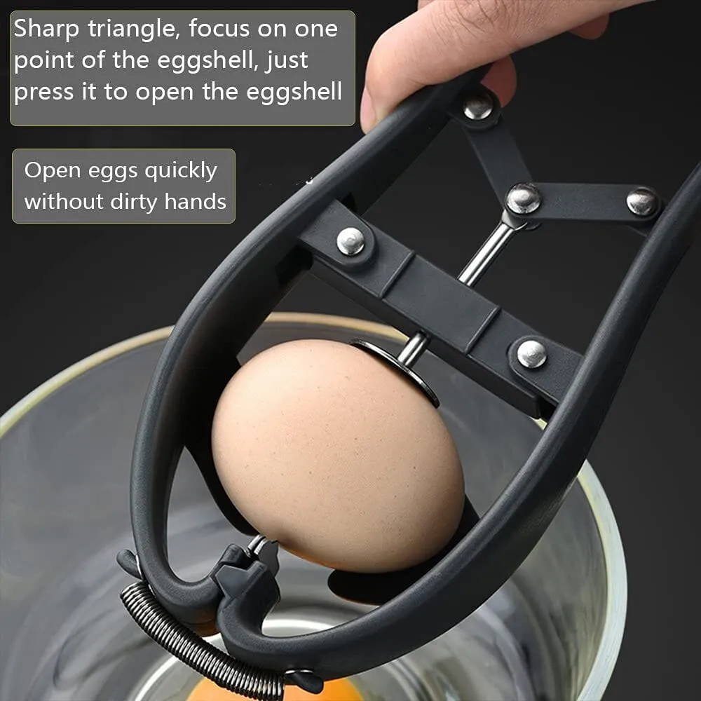 Furper Egg Separator Stainless Steel Handheld Automatic Egg Opener Kitchen Gadget Tool