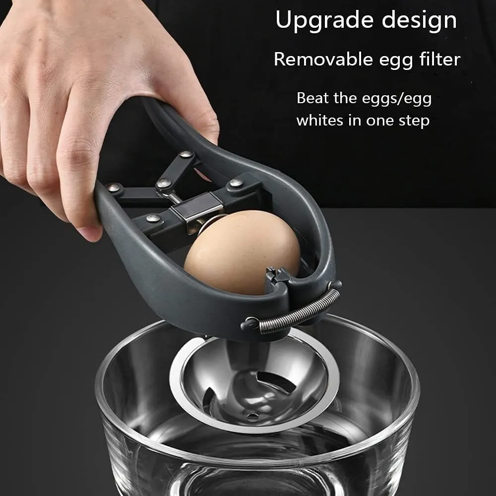Furper Egg Separator Stainless Steel Handheld Automatic Egg Opener Kitchen Gadget Tool
