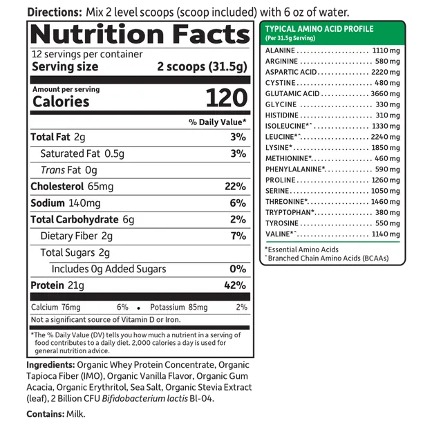 Garden of Life - Organic Whey Protein Vanilla 13.33oz (378g / 12 servings) Powder - $2.63/serving*
