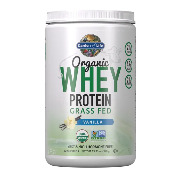 Garden of Life - Organic Whey Protein Vanilla 13.33oz (378g / 12 servings) Powder - $2.63/serving*
