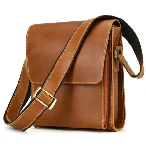 Genuine Leather Men’s Shoulder Bag Casual Crossbody Messenger Bag