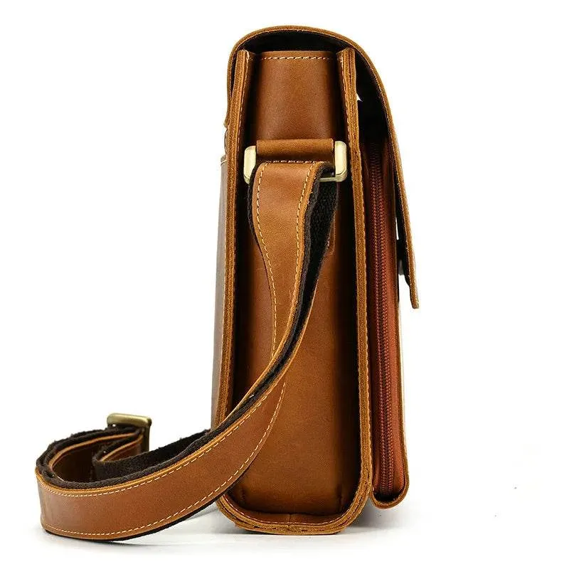 Genuine Leather Men’s Shoulder Bag Casual Crossbody Messenger Bag