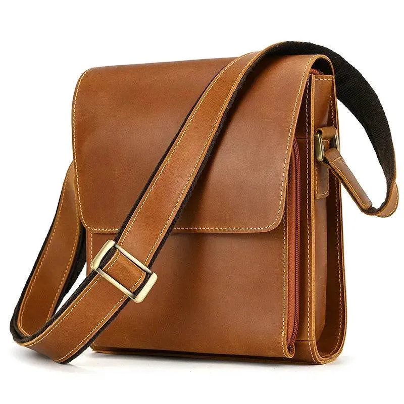 Genuine Leather Men’s Shoulder Bag Casual Crossbody Messenger Bag