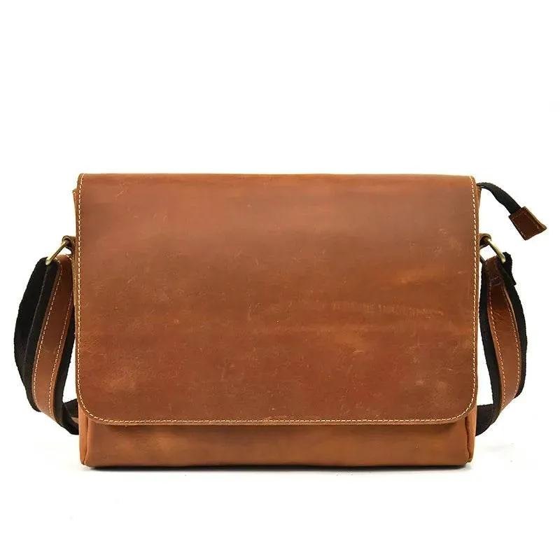 Genuine Leather Men’s Shoulder Bag Casual Crossbody Messenger Bag