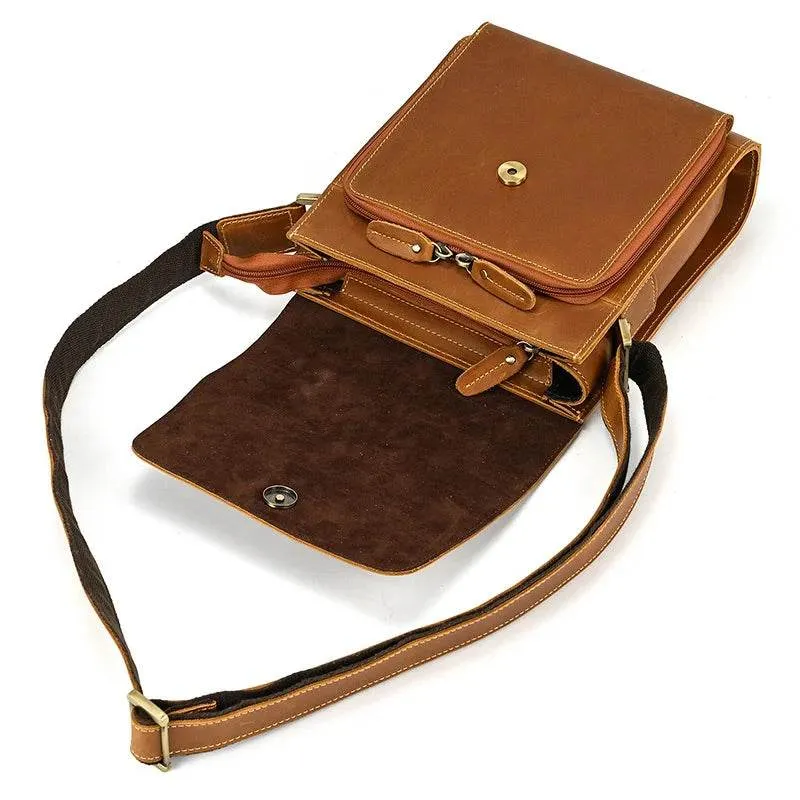 Genuine Leather Men’s Shoulder Bag Casual Crossbody Messenger Bag