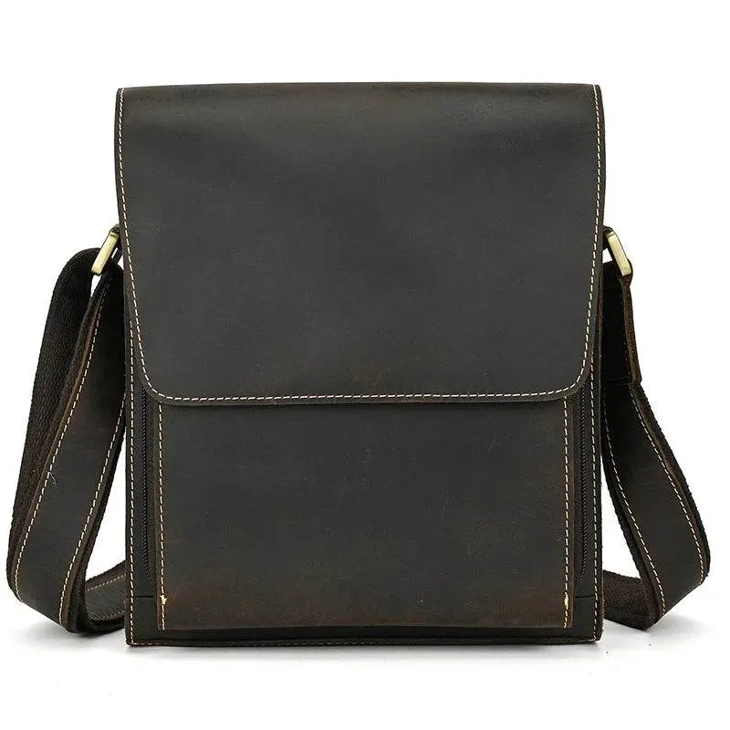 Genuine Leather Men’s Shoulder Bag Casual Crossbody Messenger Bag