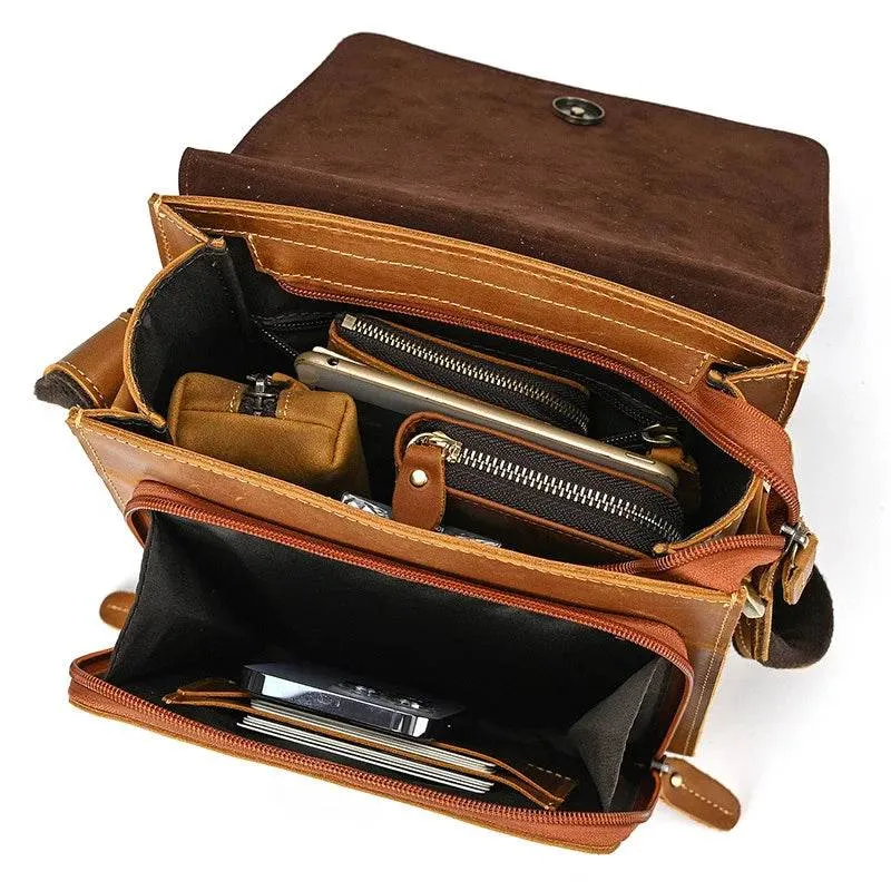 Genuine Leather Men’s Shoulder Bag Casual Crossbody Messenger Bag