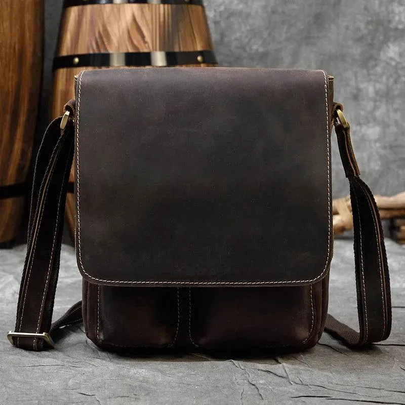 Genuine Leather Men’s Shoulder Bag Casual Crossbody Messenger Bag