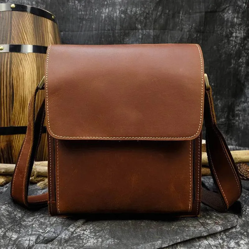 Genuine Leather Men's Shoulder Bag Crossbody Messenger for iPad