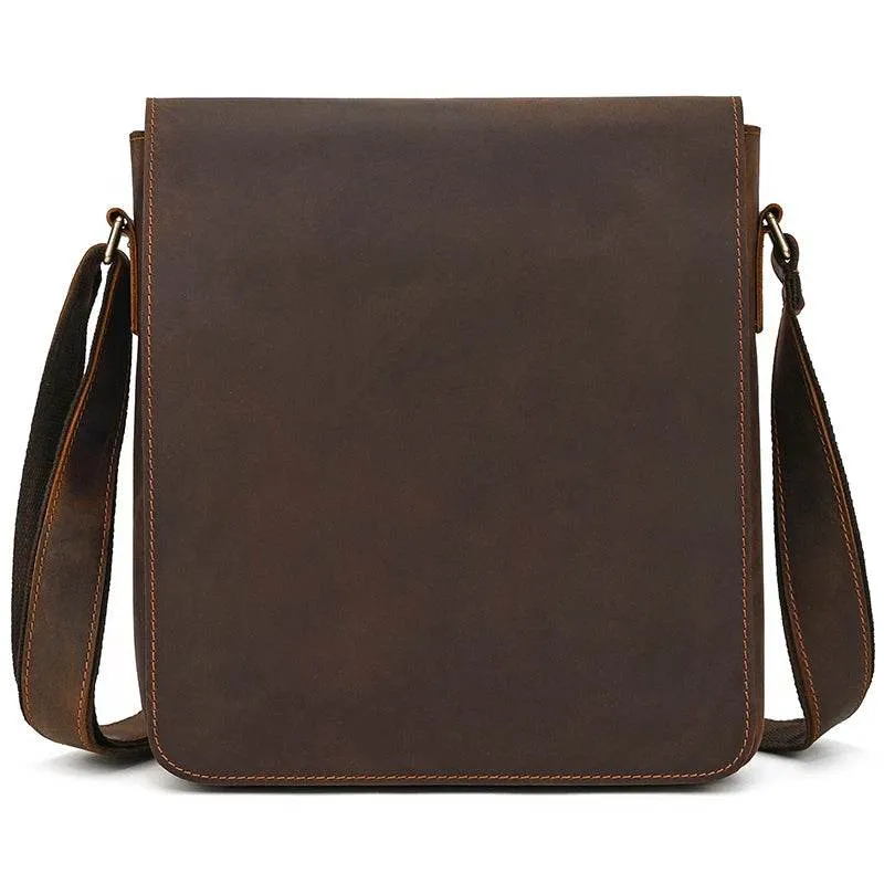 Genuine Leather Men's Shoulder Bag Crossbody Messenger for iPad