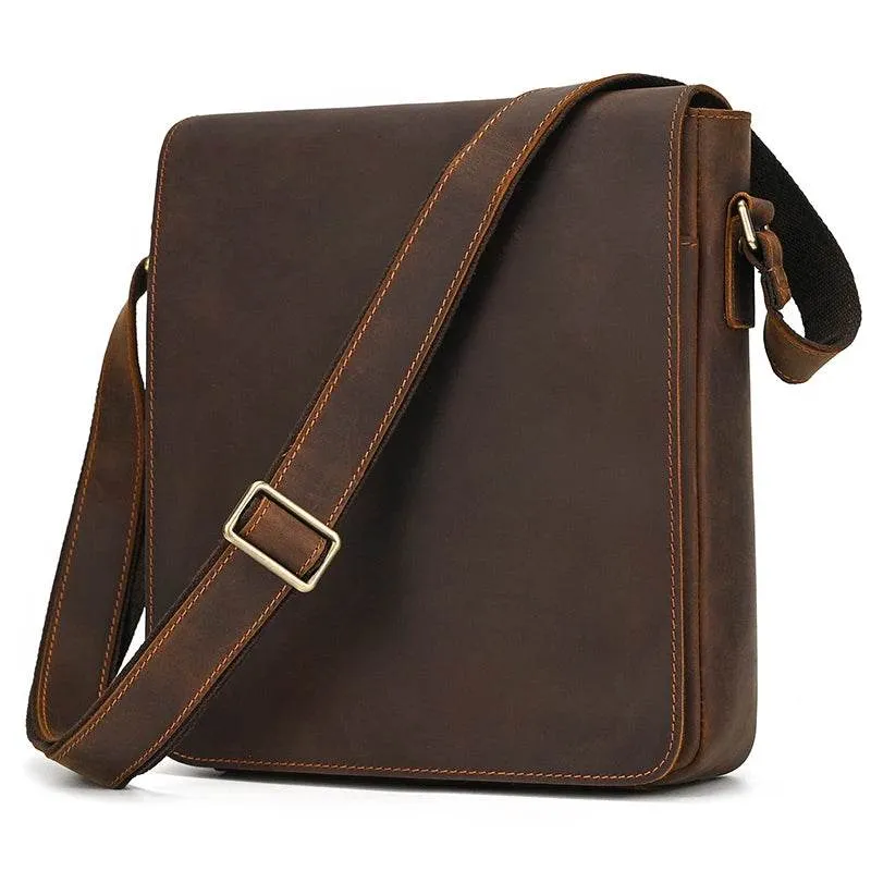 Genuine Leather Men's Shoulder Bag Crossbody Messenger for iPad
