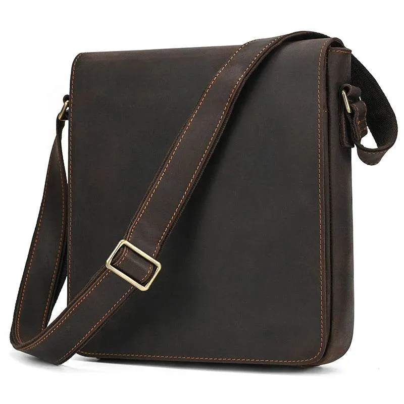 Genuine Leather Men's Shoulder Bag Crossbody Messenger for iPad