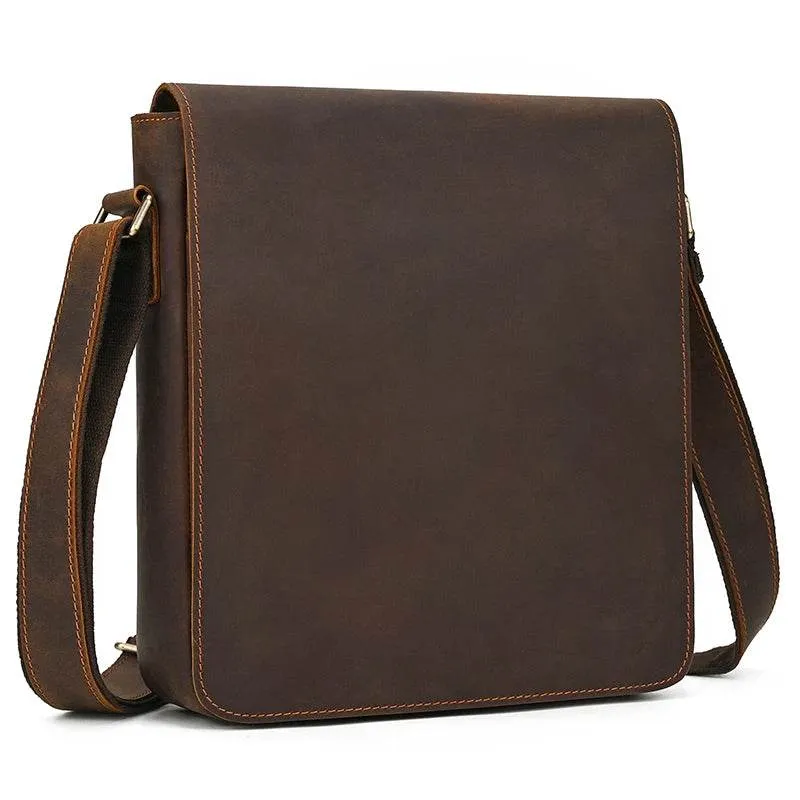 Genuine Leather Men's Shoulder Bag Crossbody Messenger for iPad