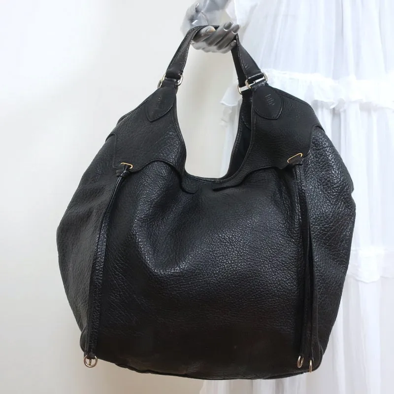 Givenchy Extra Large Hobo Black Grained Leather Shoulder Bag