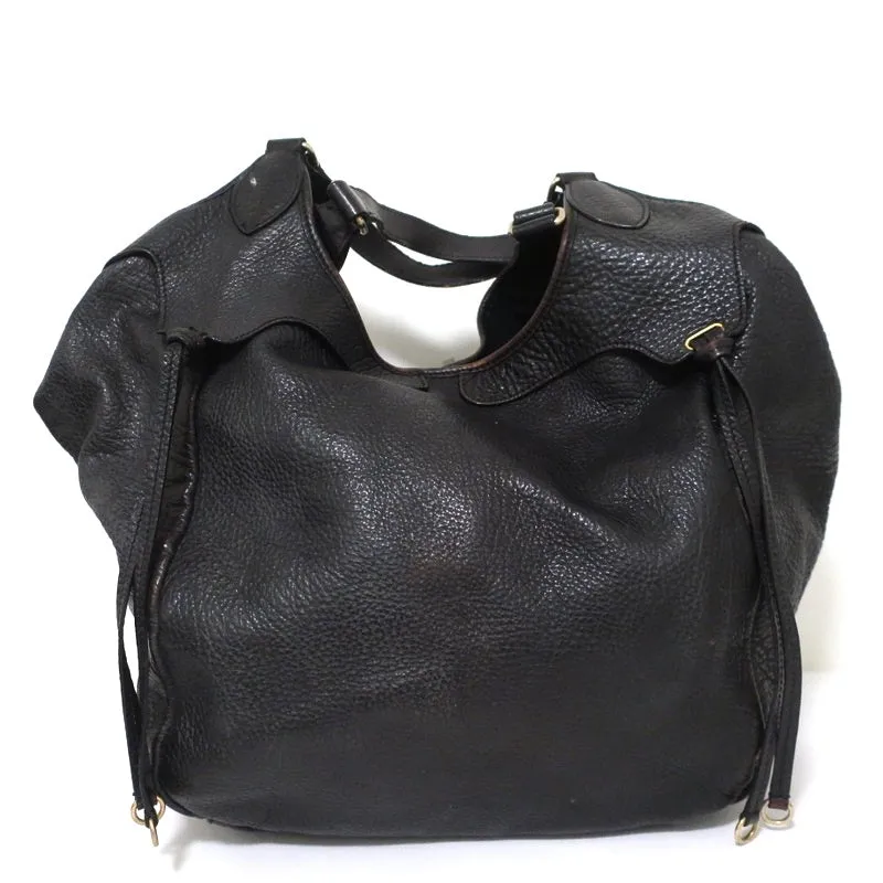 Givenchy Extra Large Hobo Black Grained Leather Shoulder Bag